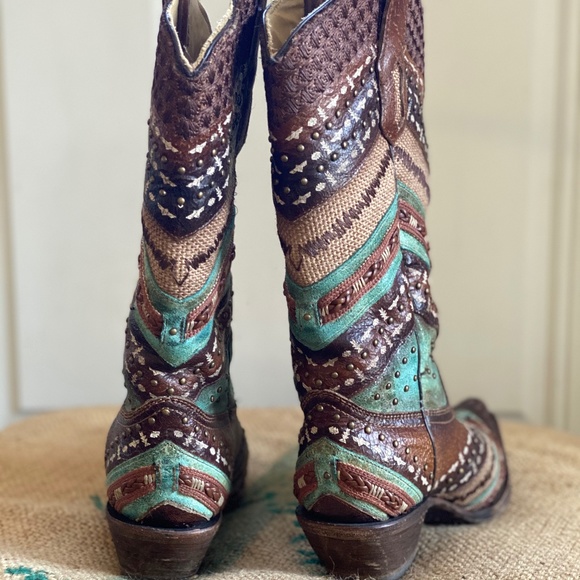 Corral Embroidery Bohemian inspired Cowboy Boots - Picture 2 of 5
